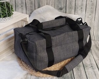 Sports/travel bag L (color example gray), leisure bag, hand luggage, vacation bag, padded canvas in 36 colors