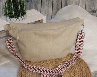 Bum bag M (color example cream) made of upholstery canvas in 36 colors