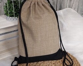 Gym bag (color example sand) made of padded canvas, sports bag in 36 colors