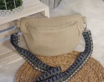 Bum bag S (color example cream) made of upholstery canvas in 36 colors