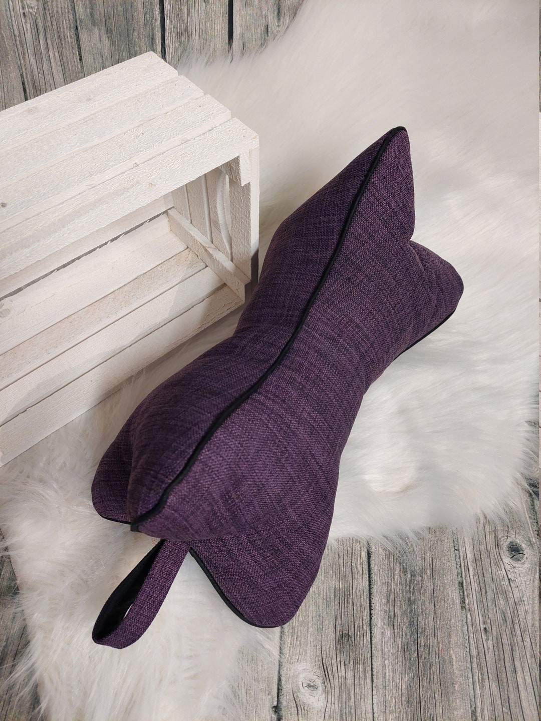 Reading Bones color Sample Purple Upholstery Canvas Cushions, in 18 Colours, Bookends, Tablet