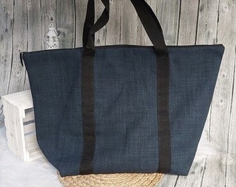 Shopping bag "Weekender" (color example navy), leisure bag, travel bag, sports bag, made of upholstery canvas in 36 colors