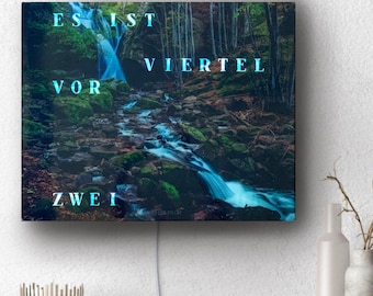 build-yours.de Kit - WordClock Jupiter Dark Forest & Blue Ocean - Build your own word clock - DIY wall clock with forest or ocean motif