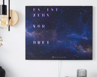 WordClock Jupiter Space DIY Kit - Word Clock in German - LED Wall Clock for Hobbyists and DIY Enthusiasts