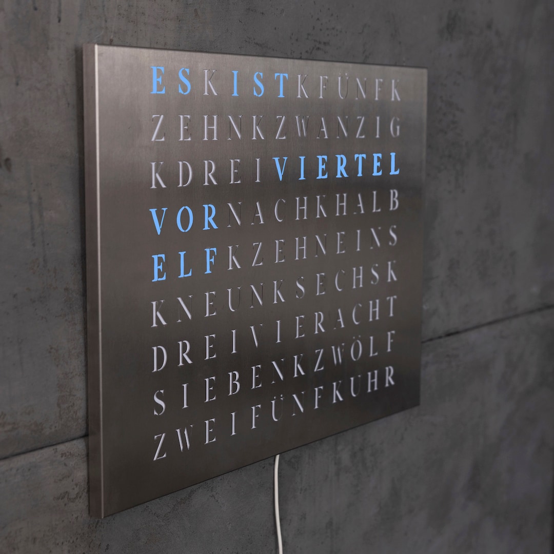 Bausatz Wortuhr Gelaserter Edelstahl Bau Dir Deine Wordclock Jupiter ...
