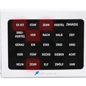 Kit BoxClock - kit de reloj de mesa - reloj de palabra para construir - kit build-yours.de