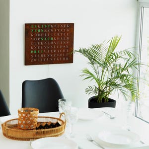 WordClock Jupiter Rust Look - Word clock made of rusted and laser-cut iron - modern LED wall clock in industrial style image 10