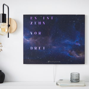 Wortuhr in zahlreichen Varianten und Motiven WordClock Jupiter Schiefer Optik, Weißer Marmor, Space & mehr moderne LED Wanduhr Space