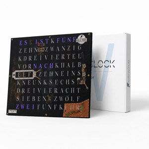 WordClock Jupiter 2.0 Steampunk Edition 50×40 cm – RGBW 4,3 Mrd Farben, RTC Echtzeituhr, IO Software, Kupfer Messing Uhr