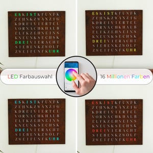 WordClock Jupiter Rust Look - Word clock made of rusted and laser-cut iron - modern LED wall clock in industrial style image 13