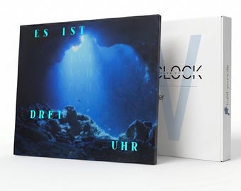 WordClock Jupiter Blue Ocean - Stylish word clock in a maritime design - modern LED wall clock