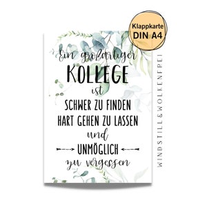 Karte DIN A4 Abschied Kollege Verabschiedung Ruhestand Rente Abschiedskarte