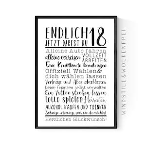 Geschenk zum 18.Geburtstag Geburtstagsgeschenk Volljährigkeit Sohn Tochter