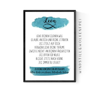 Kommunionsgeschenk Konfirmationsgeschenk Geschenk zur Konfirmation Kommunion Jugendweihe Firmung Taufe