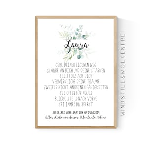Geschenk zur Konfirmation Konfirmationsgeschenk Kommunion Jugendweihe Firmung personalisiert