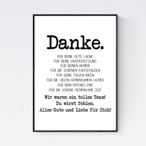 Abschiedsgeschenk Kollege Kollegin Verabschiedung Ruhestand Rente Geschenk Poster Bild schwarz weiß