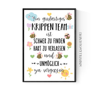 Abschiedsgeschenk Krippe Krippen Team Erzieherin Geschenk zum Abschied Danke Bienen