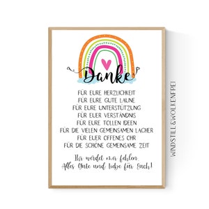Abschiedsgeschenk Team Abschied vom Team Kollegen Abteilung Arbeit Kollegium Poster Druck  Regenbogen