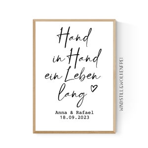 Geschenk zur Hochzeit | Geschenk für Brautpaar | Hochzeitsgeschenk mit Namen und Datum personalisiert | Poster |