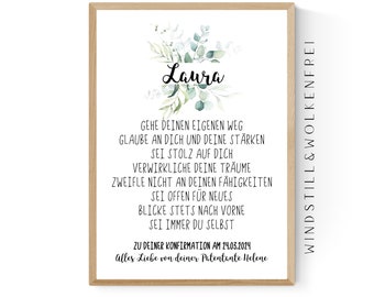 Geschenk zur Konfirmation Konfirmationsgeschenk Kommunion Jugendweihe Firmung personalisiert