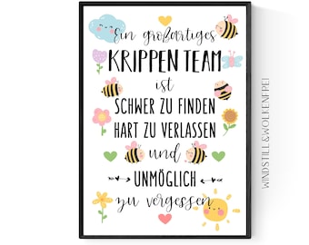 Abschiedsgeschenk Krippe Krippen Team Erzieherin Geschenk zum Abschied Danke Bienen