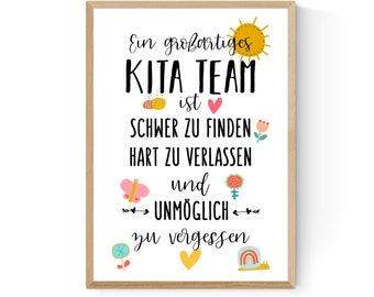 Geschenk zum Abschied Kita Team Kindergarten Erzieherin Abschiedsgeschenk Kita Danke