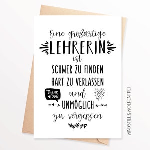 Abschiedskarte Lehrerin Schule Abschiedsgeschenk Karte Dankeskarte