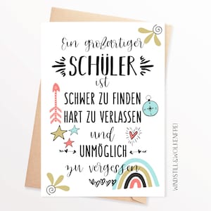 Abschiedskarte Abschiedsgeschenk Karte zum Abschied Schüler Schülerin