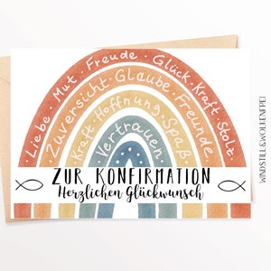 Karte Konfirmation Konfirmationskarte Glückwünsche Glückwunschkarte Konfirmation Regenbogen
