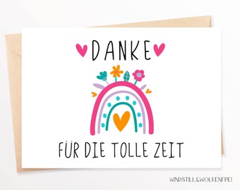 Farewell card kindergarten daycare teacher elementary school farewell gift card rainbow