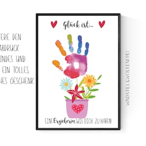 Persönliches Abschiedsgeschenk Erzieherin Kita Kindergarten Handabdruck Geschenk Abschied Danke