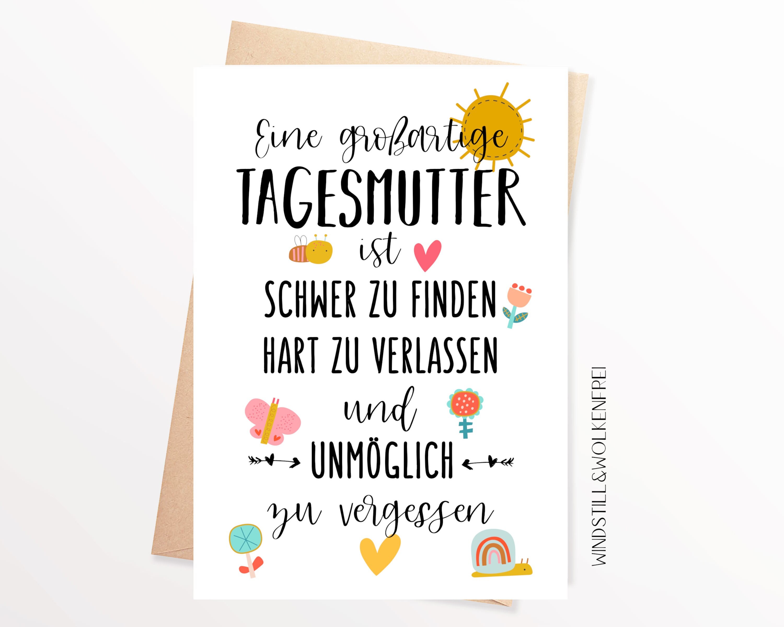 BETESSIN Kita Abschiedsgeschenk Karte Für Erzieherin – Französische Dankeskarte Mit Umschlag, 300g Karton