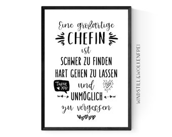 Abschiedsgeschenk Chefin Abteilungsleitung Teamleitung  Verabschiedung Ruhestand Rente Geschenk Poster Bild