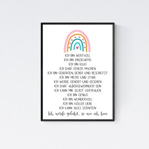 Geschenk zum Schulanfang Einschulung Affirmationen Affirmationsposter Kinder Kind Pink 画像 2