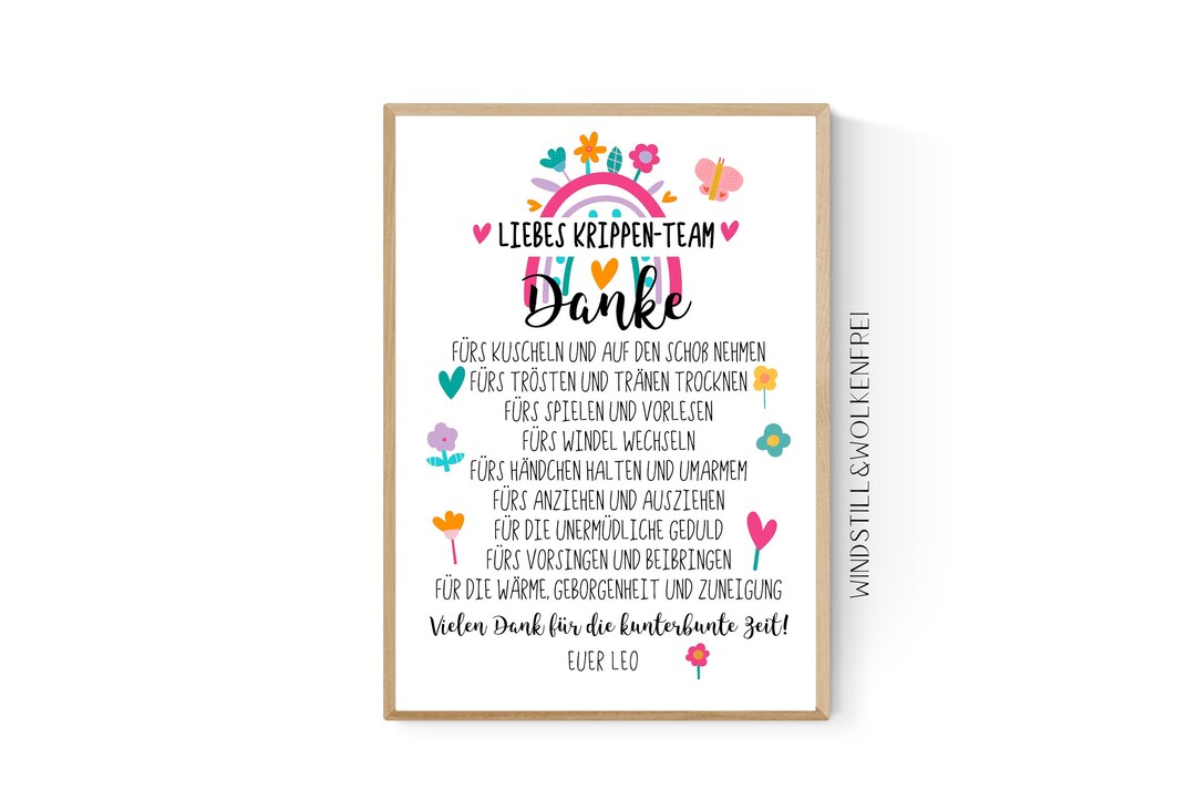 Abschiedsgeschenk Krippen Team Abschied Krippe Erzieherin Geschenk