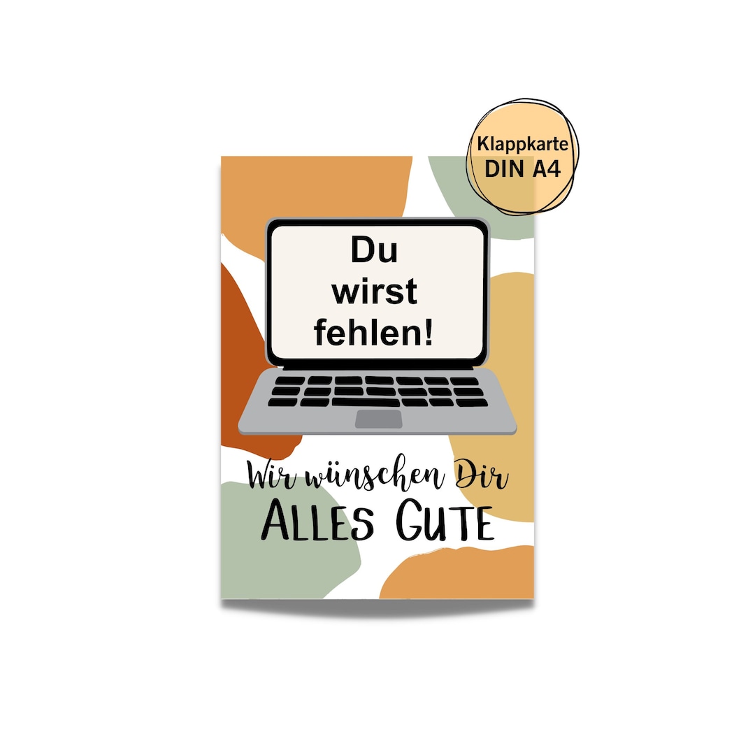 Karte zum Abschied Kollege Kollegin Verabschiedung Ruhestand Etsy.de