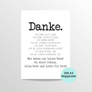 Karte Abschied Kollege Kollegin Verabschiedung Ruhestand Rente DIN A4