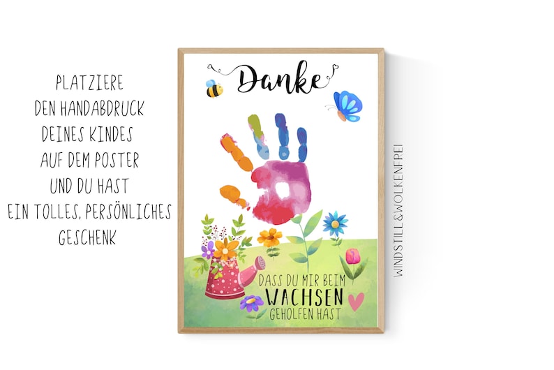 Personal farewell gift educator childminder daycare kindergarten crèche primary school teacher handprint gift thank you DU MIR