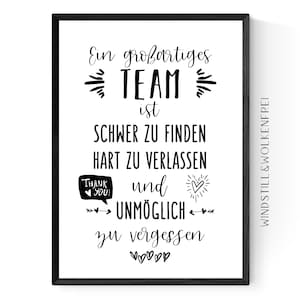 Abschiedsgeschenk Team Abschied vom Team Kollegen Poster Druck