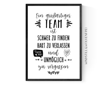 Abschiedsgeschenk Team Abschied vom Team Kollegen Poster Druck