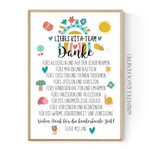 Abschiedsgeschenk Kindergarten Kita Team Erzieherin Geschenk Danke personalisiert mit Namen
