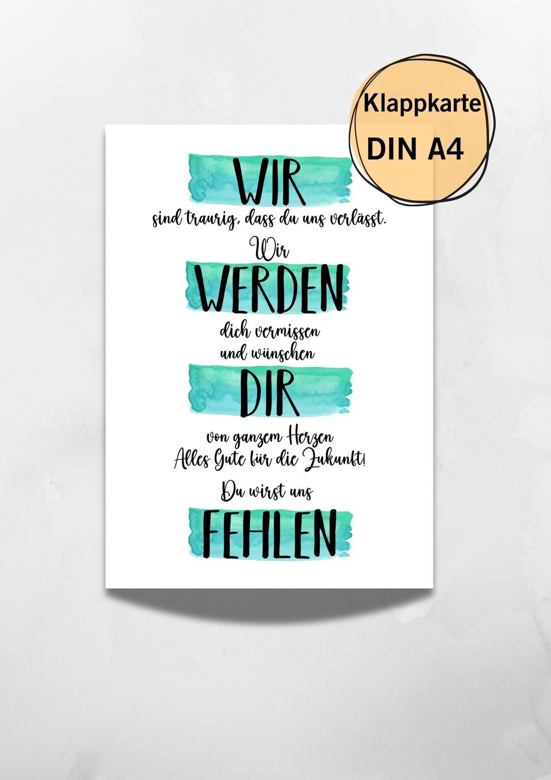 Karte Abschied Kollegin Abschiedskarte Für Kollegen - Strandkorb Design Mit  Umschlag Klappkarte Abschied, image size:1080x1528