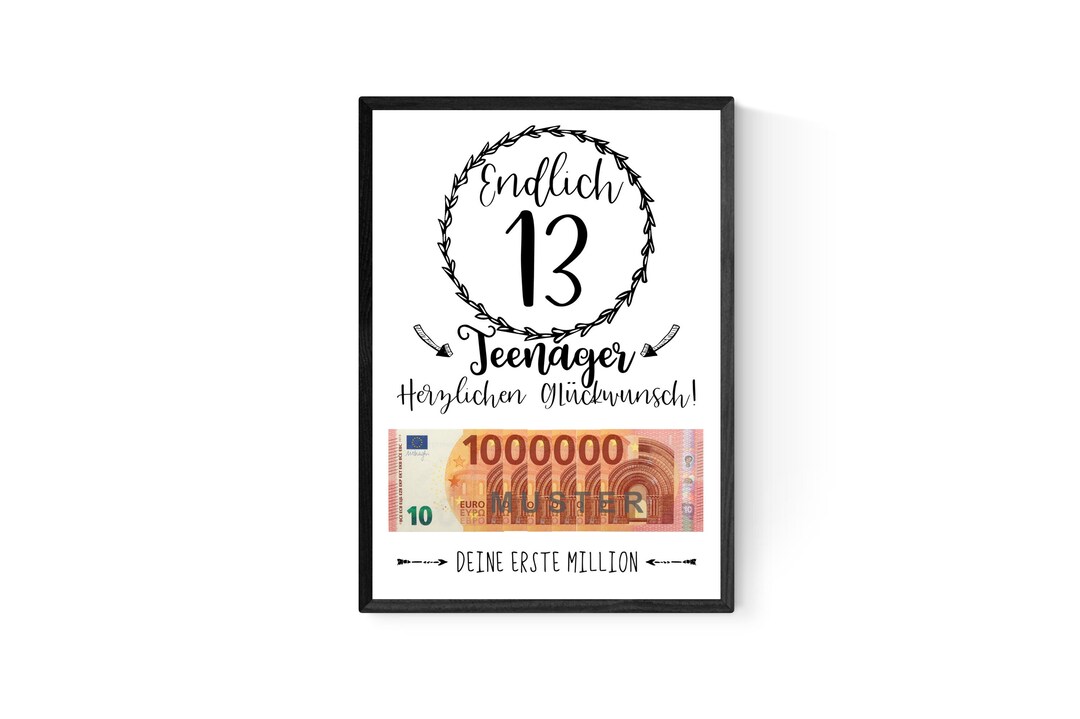 Riesen-Geburtstagskarte Zum 13. – Jumbo-Karte Mit Umschlag Für Jungen & Mädchen