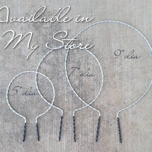May include: Three wire hoops with black metal legs. The hoops are 5 inches, 7 inches, and 9 inches in diameter. The text "Available in My Store" is written at the top of the image.