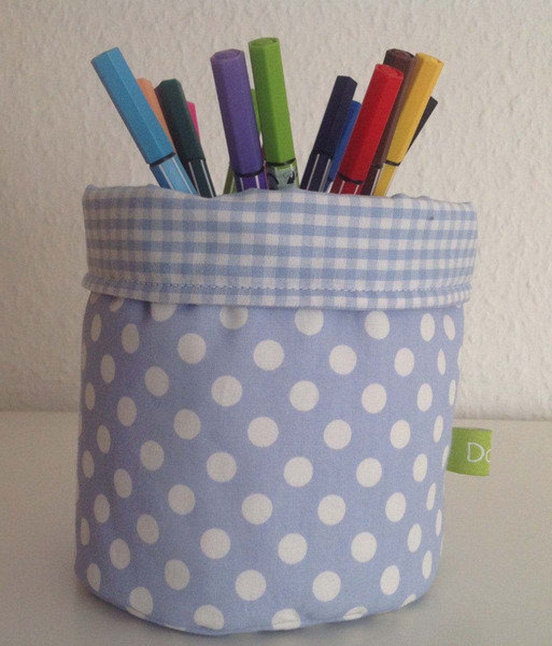 Pen Basket light Blue With Dots - Etsy