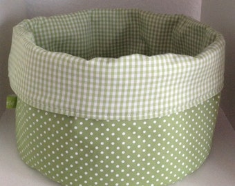 Basket, utensil, - spotted green -