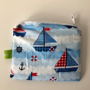 Monedero infantil, mini monedero, monedero niño, cartera, monedero infantil marítimo, barco, velero