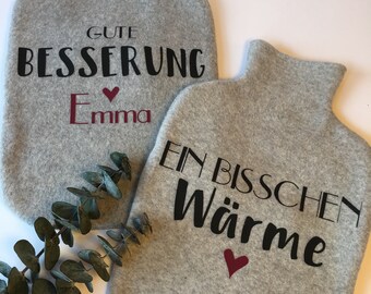 Wärmflaschenbezug personalisiert/Wärmflaschenhülle mit Wärmflasche/personalisierte Wärmflasche