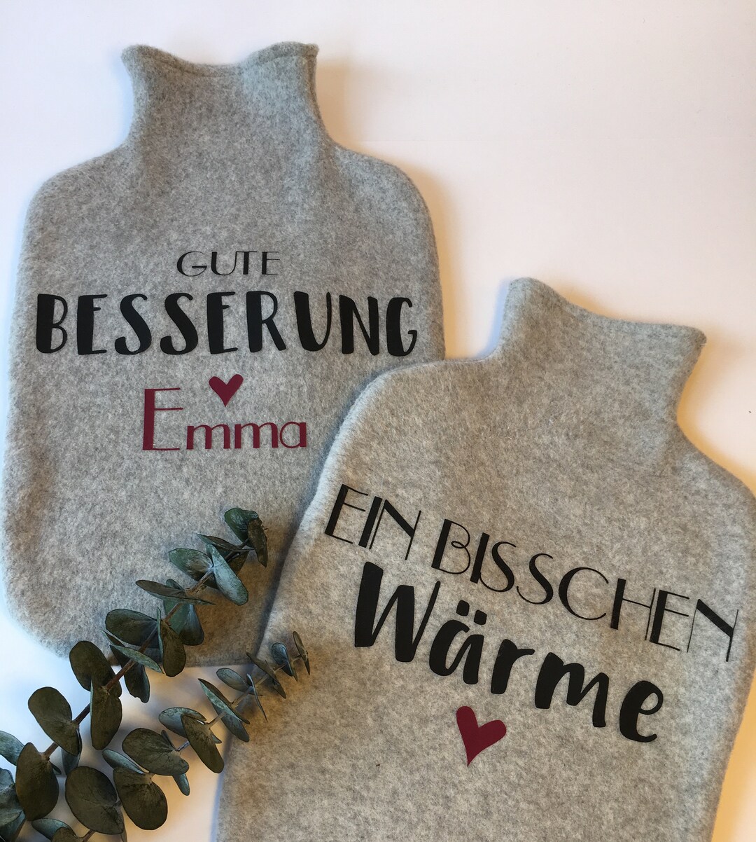 Wärmflaschenbezug personalisiert/Wärmflaschenhülle mit Wärmflasche