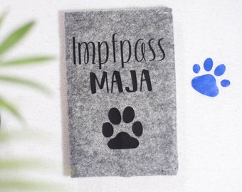 Vaccination card cover dog personalized / pet ID card cover